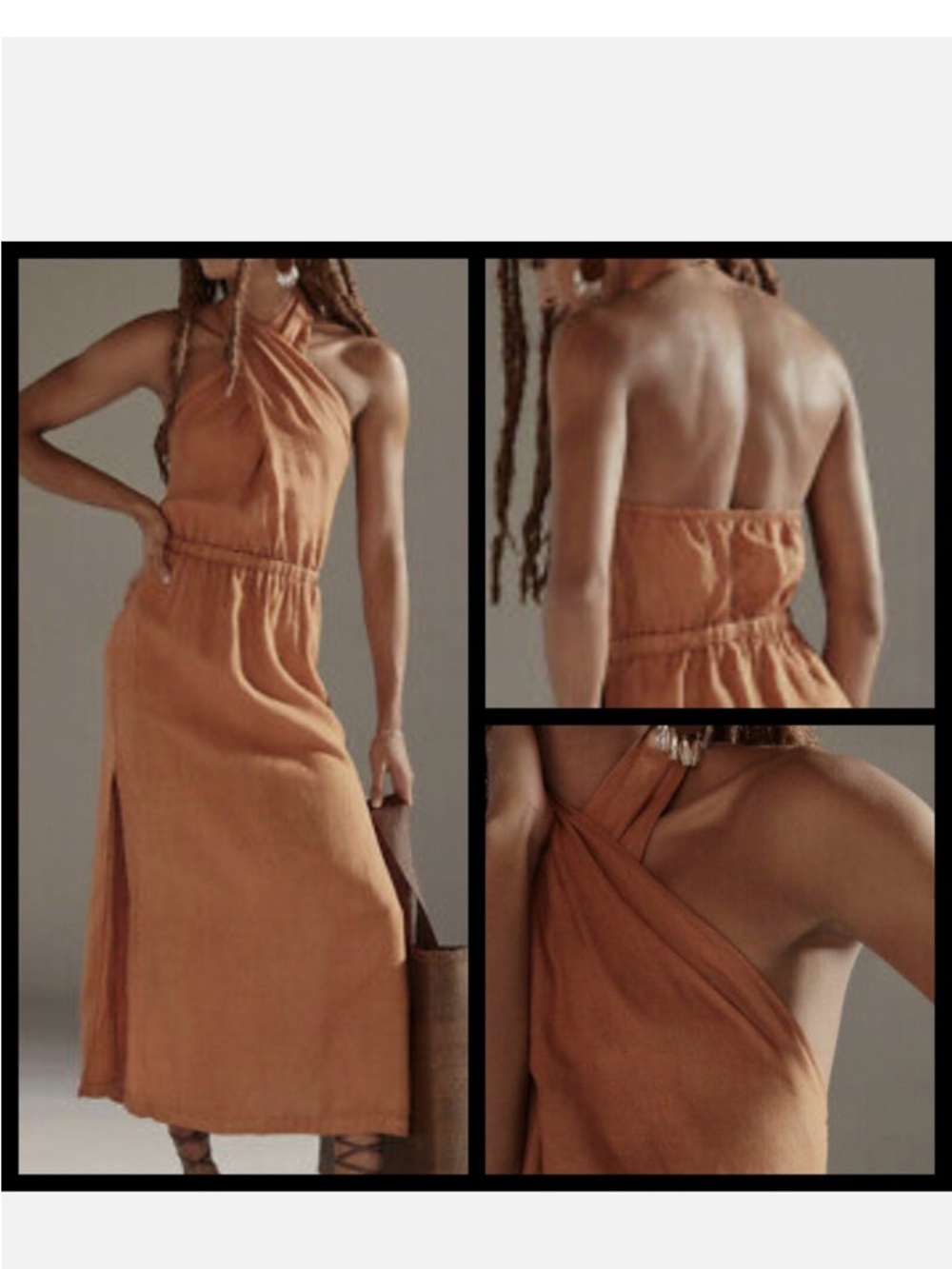 CLOTH & STONE Women’s Halter Midi Dress in Rust